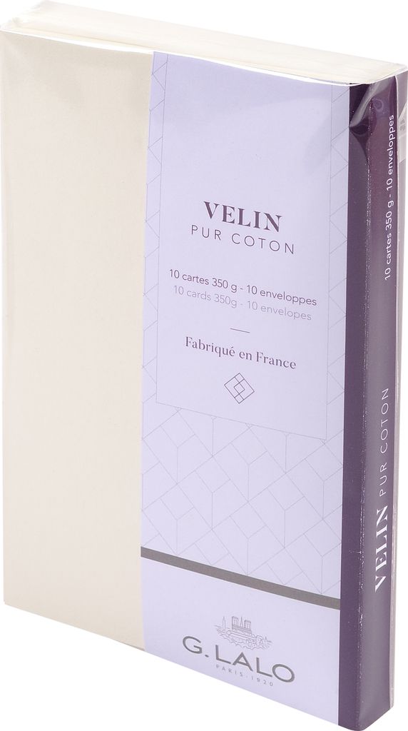 G.Lalo 5x Lalo, Korrespondenzset, 10 Karten und 10 Umschläge - Creme 29300L