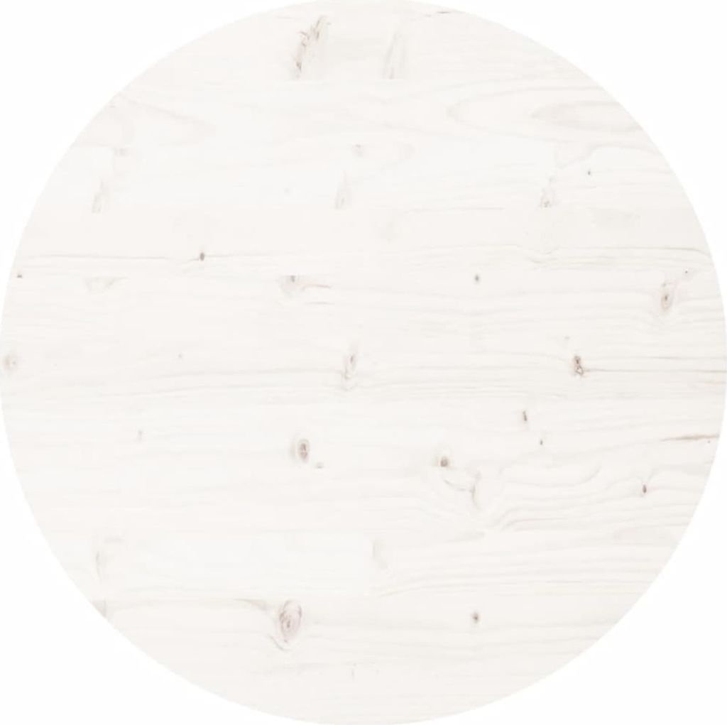 vidaXL Tischplatte Rund Weiß Ø90x3 cm Massivholz Kiefer