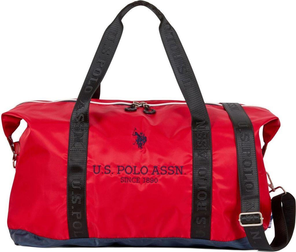 U.S. POLO ASSN. Reisetasche Schultertasche New Bump Weekender Bag Navy / Red rot