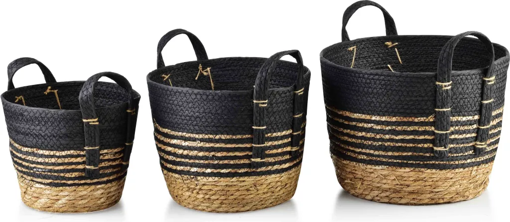 Corbeille de rangement Bali lot de 3 paniers déco pour toute la maison