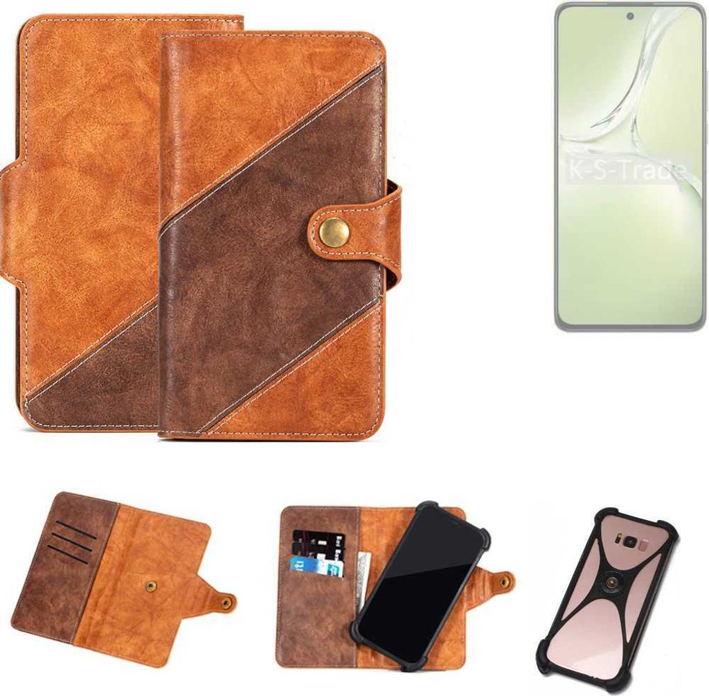 K-S-Trade Handyhülle Schutzhülle Bookstyle Case Wallet-Case kompatibel mit Oppo K12x 5G CPH2667 Cover Klapphülle Kantenschutz Smartphone