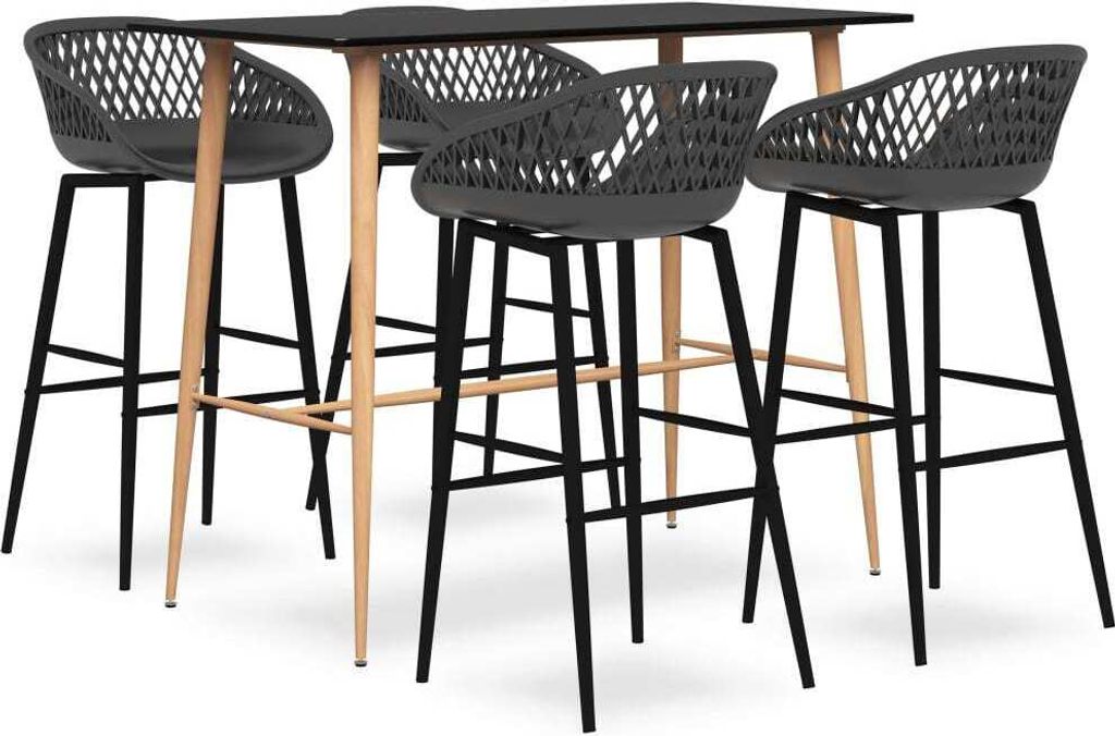 5-tlg. Bar-Set Schwarz und Grau