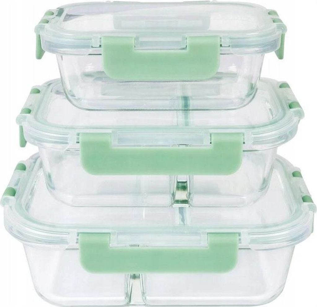 ERNESTO® Frischhaltedosen-Set, 3-teilig, grün/lila (grün) - Produktbild 