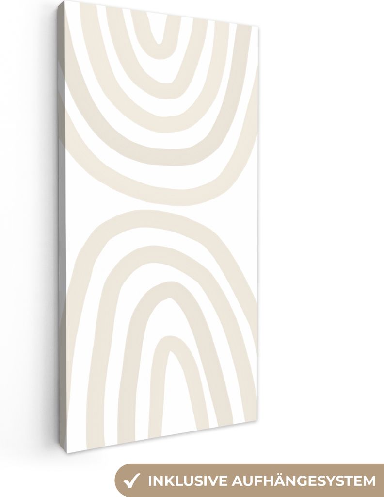 MuchoWow - Leinwandbilder - Regenbogen - Pastell - Design - Abstrakt, Wandbild, Wanddeko Bilder Wohnzimmer, 20x40 cm