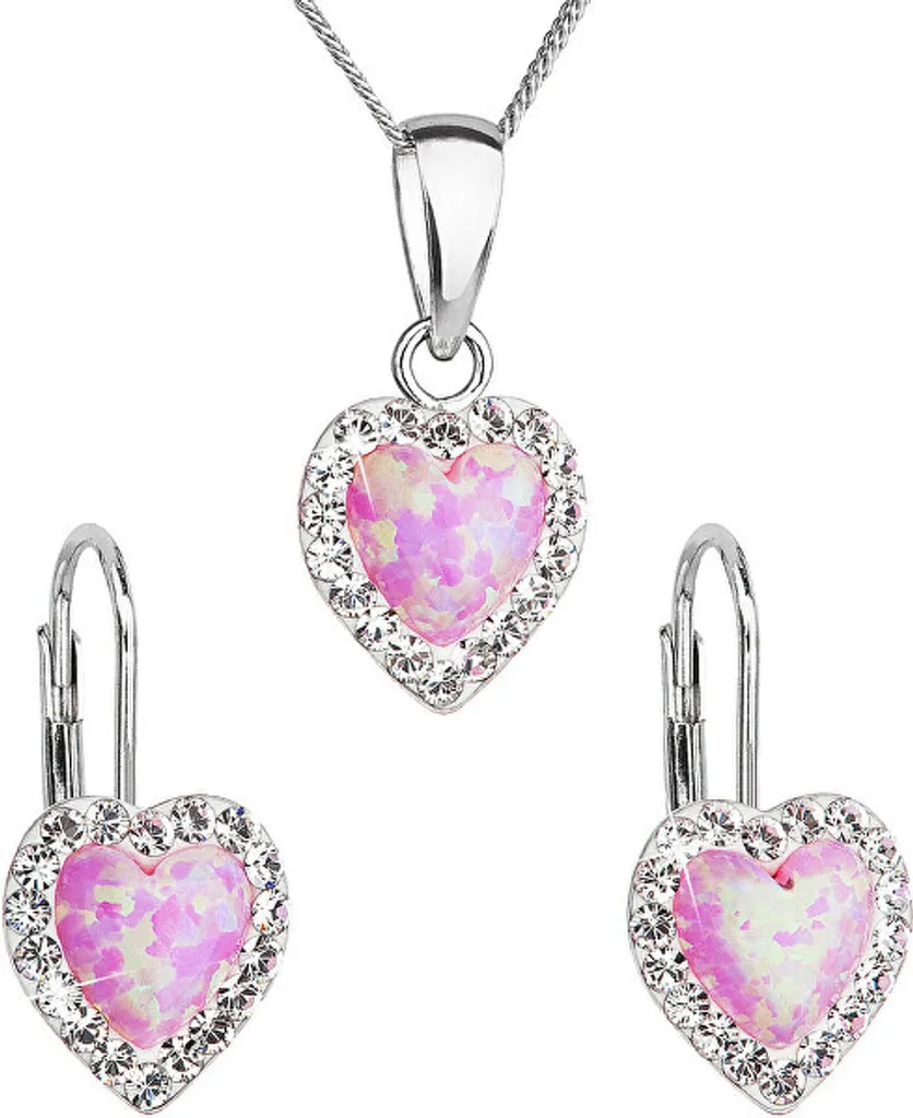 Set di gioielli con cuore 39161.1 | Parure in Argento e Cristalli Elegante