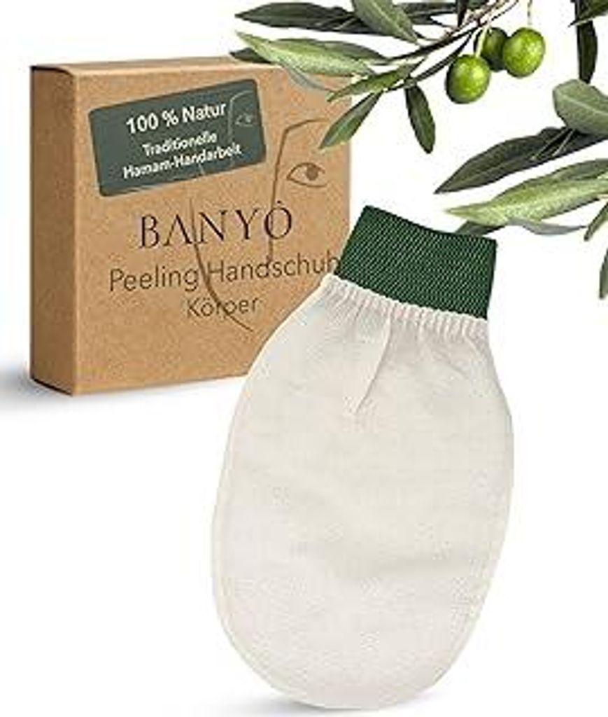Hamam Peelinghandschuh I Wiederverwendbarer Duschhandschuh aus 100% Viskose I Effektives Peeling mit reichhaltigem Schaum für den Körper I Förde...