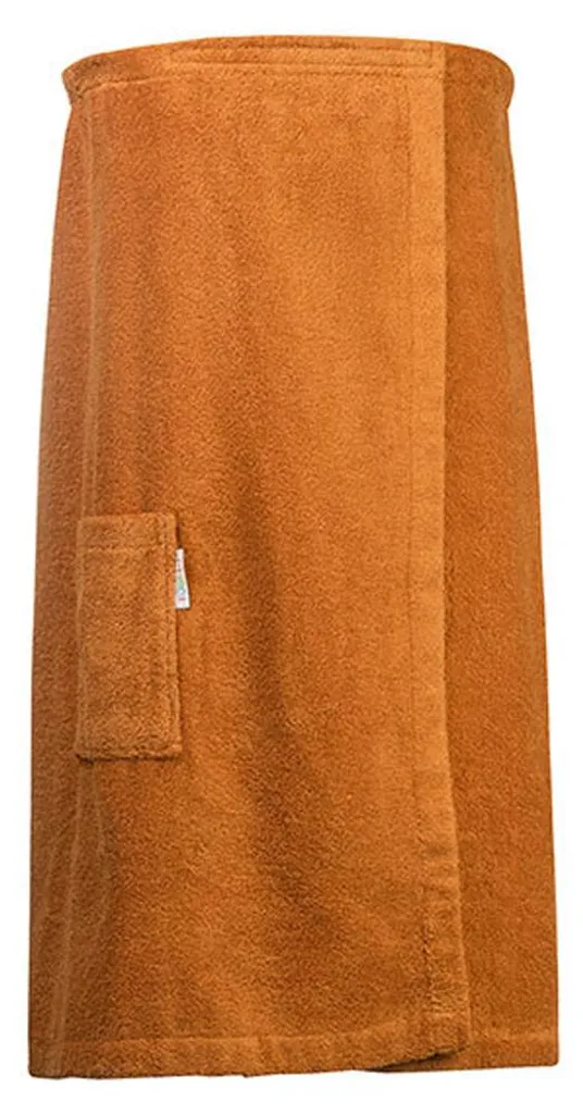 Kilt de sauna à fermeture sécurisée, paréo homme Cannelle 85x150 cm anti-glisse