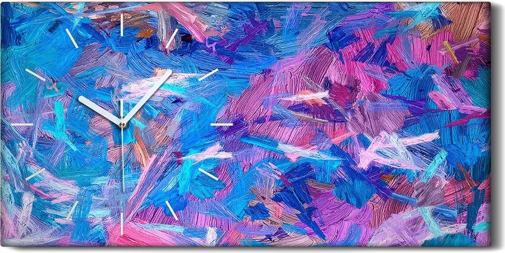 Wanduhr Leinwand Bild Uhr 60x30 Abstrakte Streifen Digitales Malerei - weiße Hände