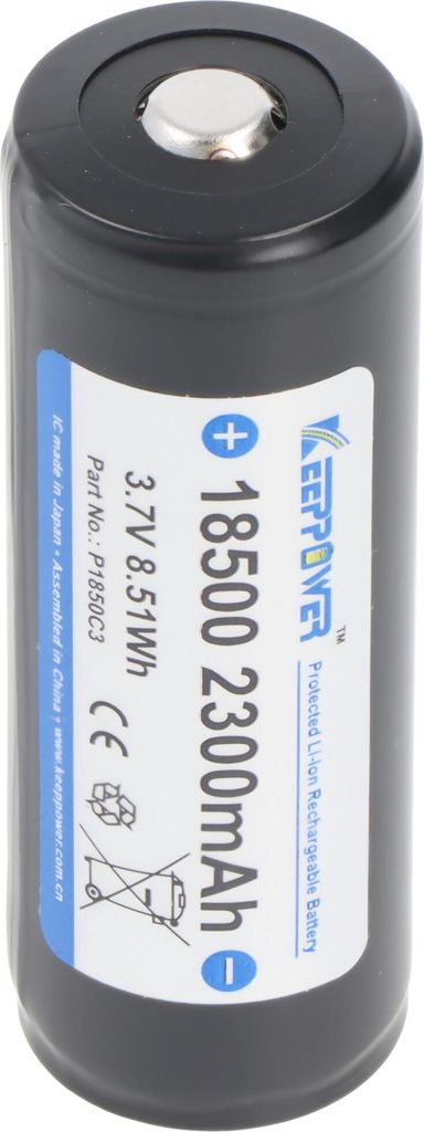 Batteria ricaricabile agli ioni di litio 18500 con 2300 mAh Immagine del prodotto 