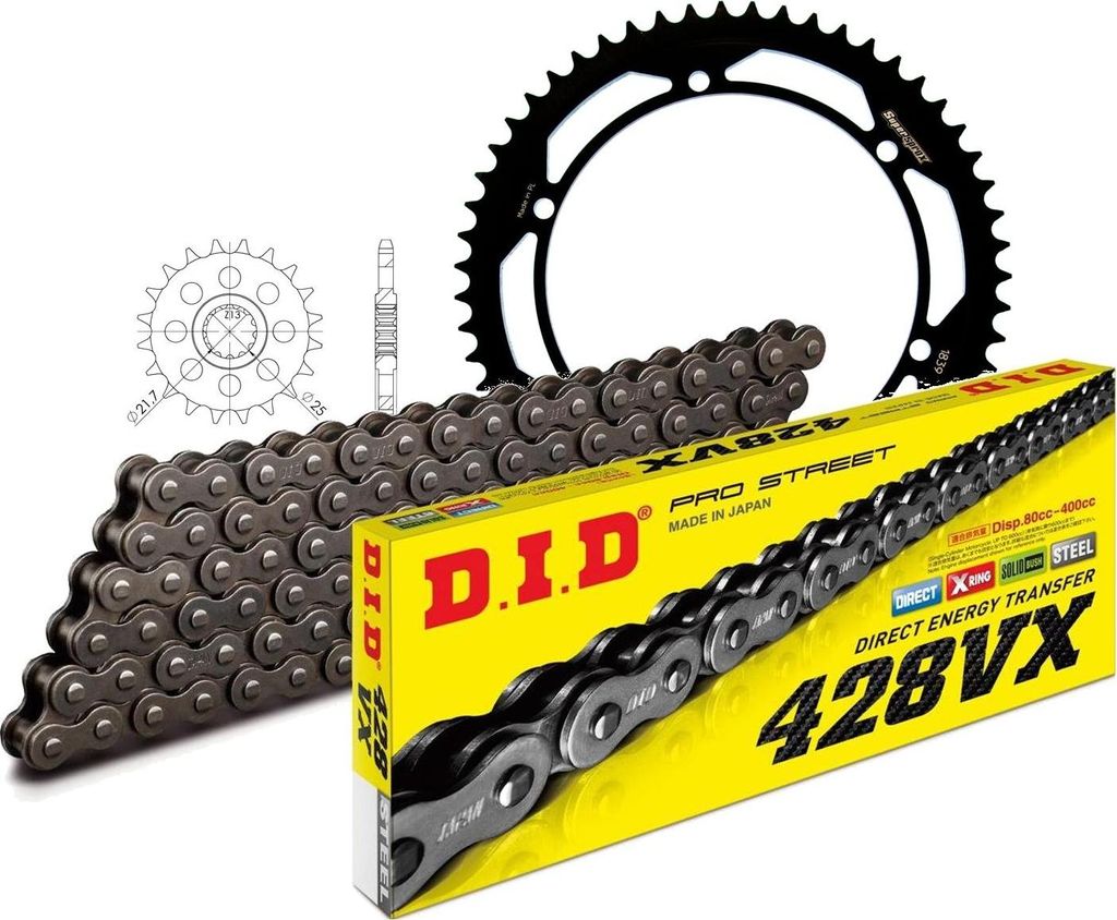 Kit Stahl passend für Yamaha SR500 91-91/SR500 (Trommelbrem... 20-55-130 DID428VX Niet