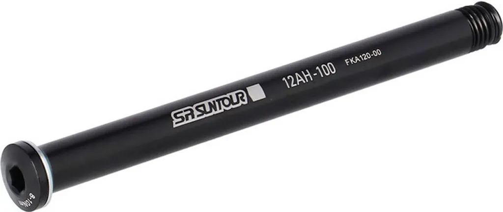 Axe de roue 12mm SR Suntour noir en alliage léger pour GVX SF21 100mm