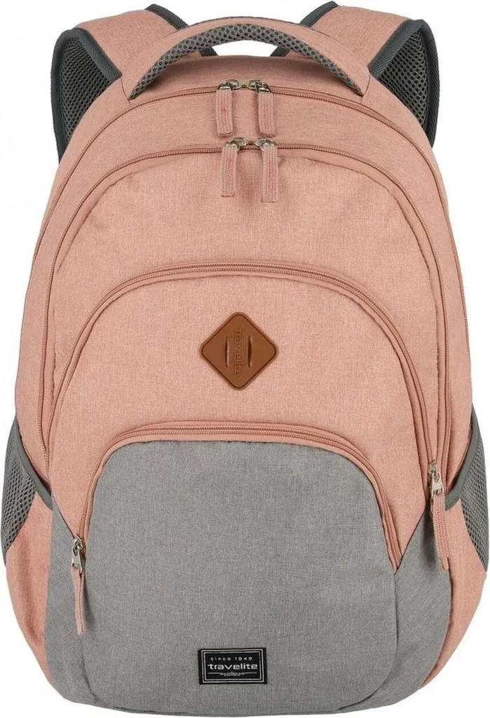 Zaino Scuola e Università Travelite Basic 22L Melange - Rose/Grey
