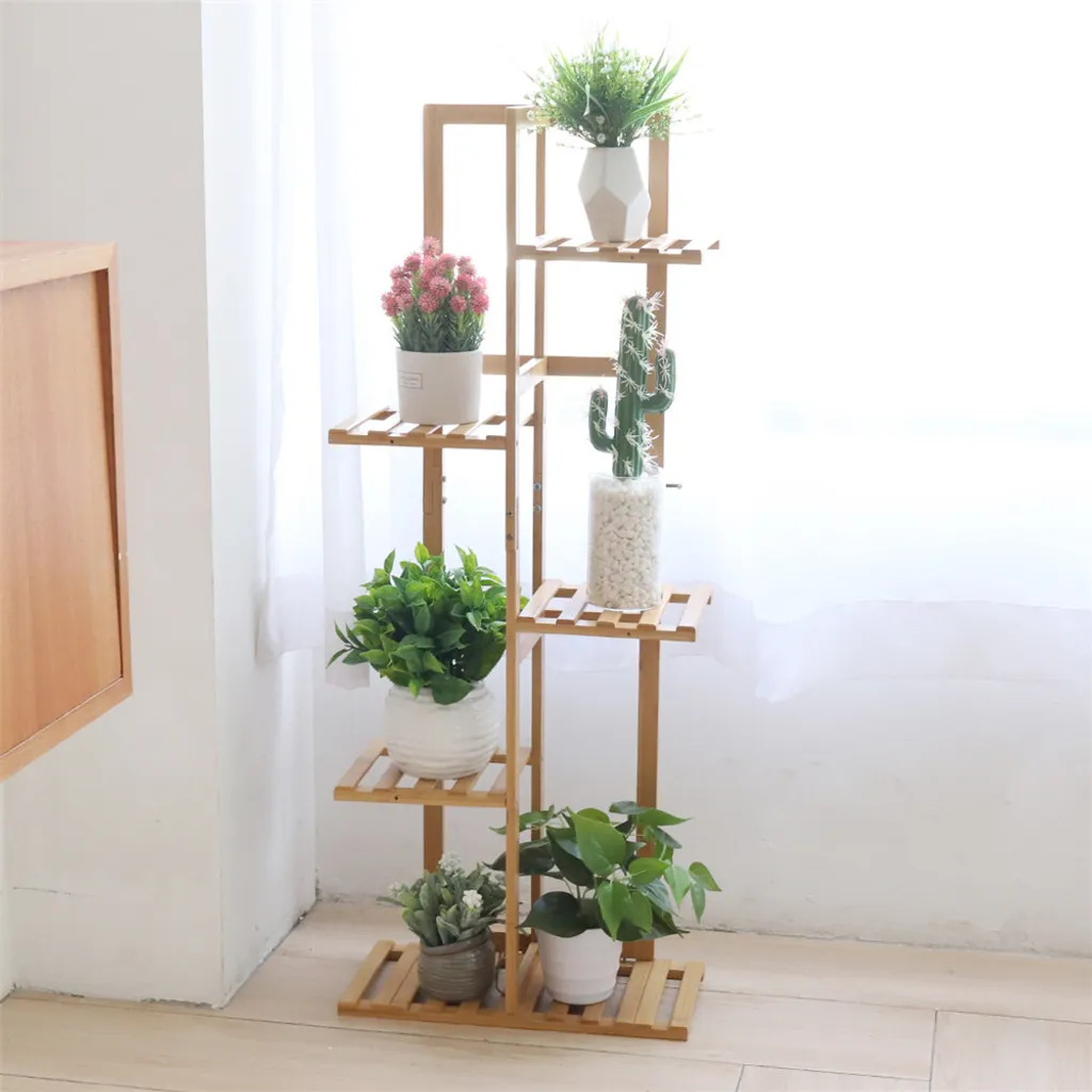 Étagère à plantes en bois 6 niveaux, support fleurs vertical 40x20x102cm