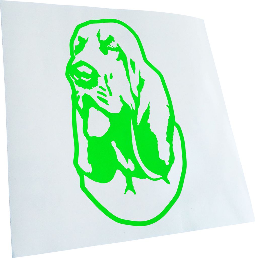 Kiwistar - Autoaufkleber - Blood Hound Hund - Neongrün - 40x22cm - Aufkleber für Auto, Laptop, Fahrrad, LKW, Motorrad mehrfarbig JDM Decal Racing