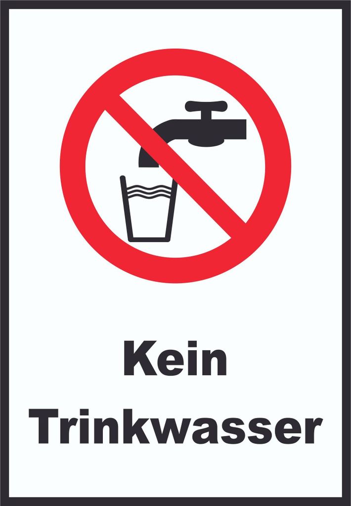 Kein Trinkwasser Schild Nicht Trinken A1 (594x841mm)