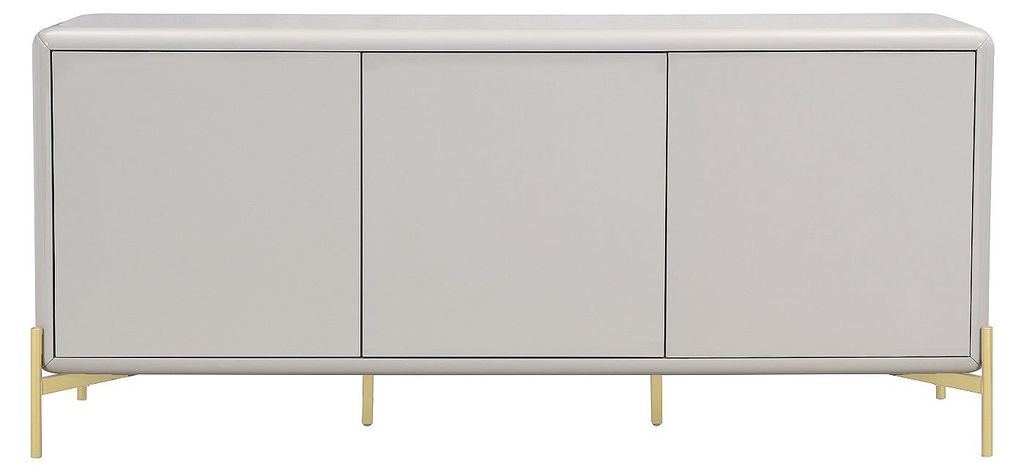 3-türige Kommode aus MDF – Beige und Gold – LYBAKA