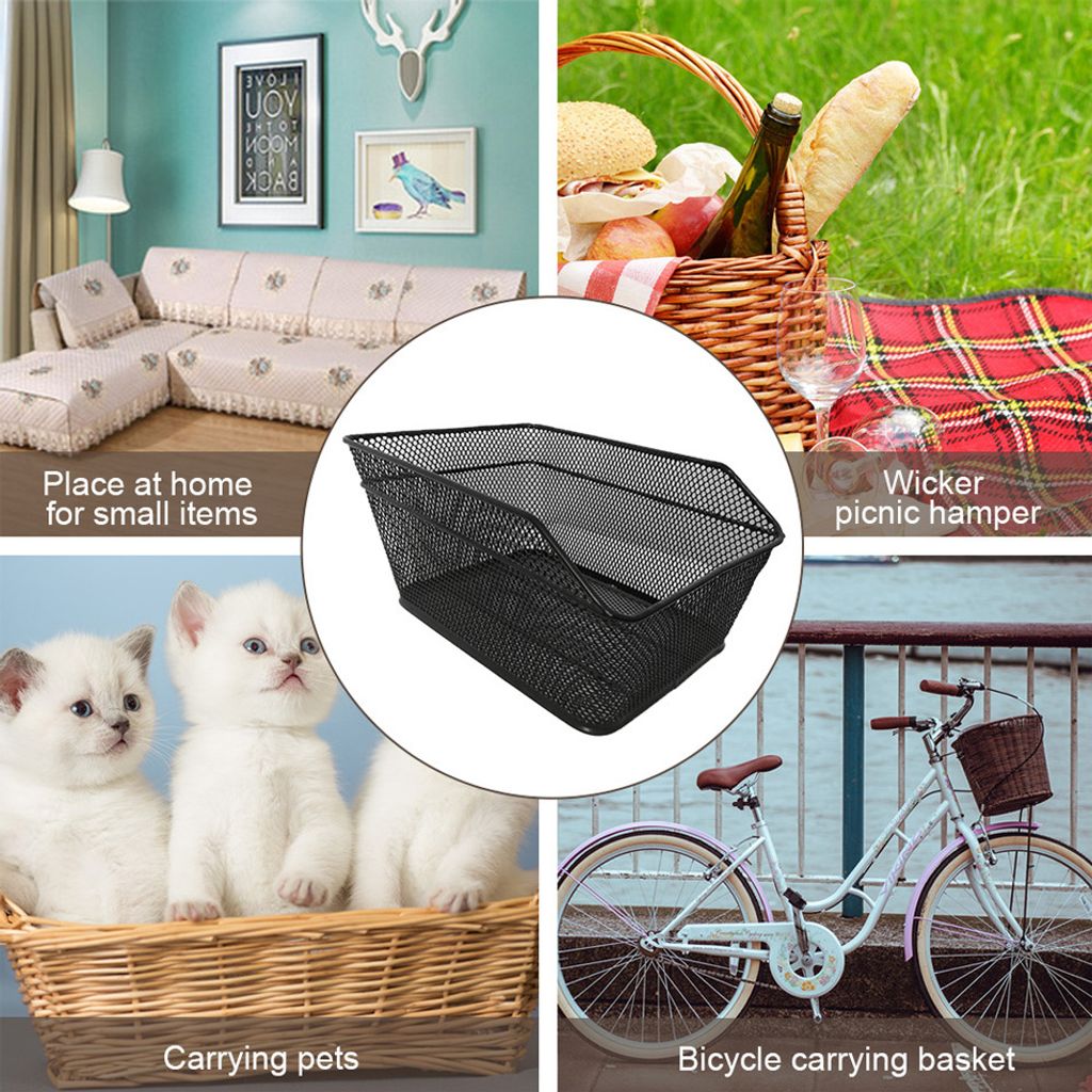 Xweptuy Hinterer Fahrradkorb Aus Metall - Großer Gepäckträgerkorb Ohne Deckel