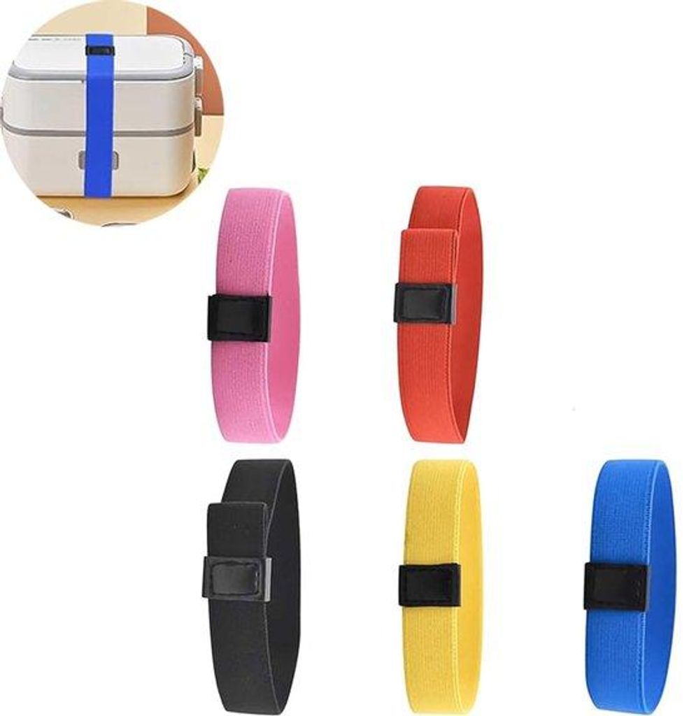 Elastische Bändchen für Bento Box - 5 Stück - Elastische Bänder für Outdoor - Elastische Riemen für Bento Boxen - Absperrbänder für Bento B...