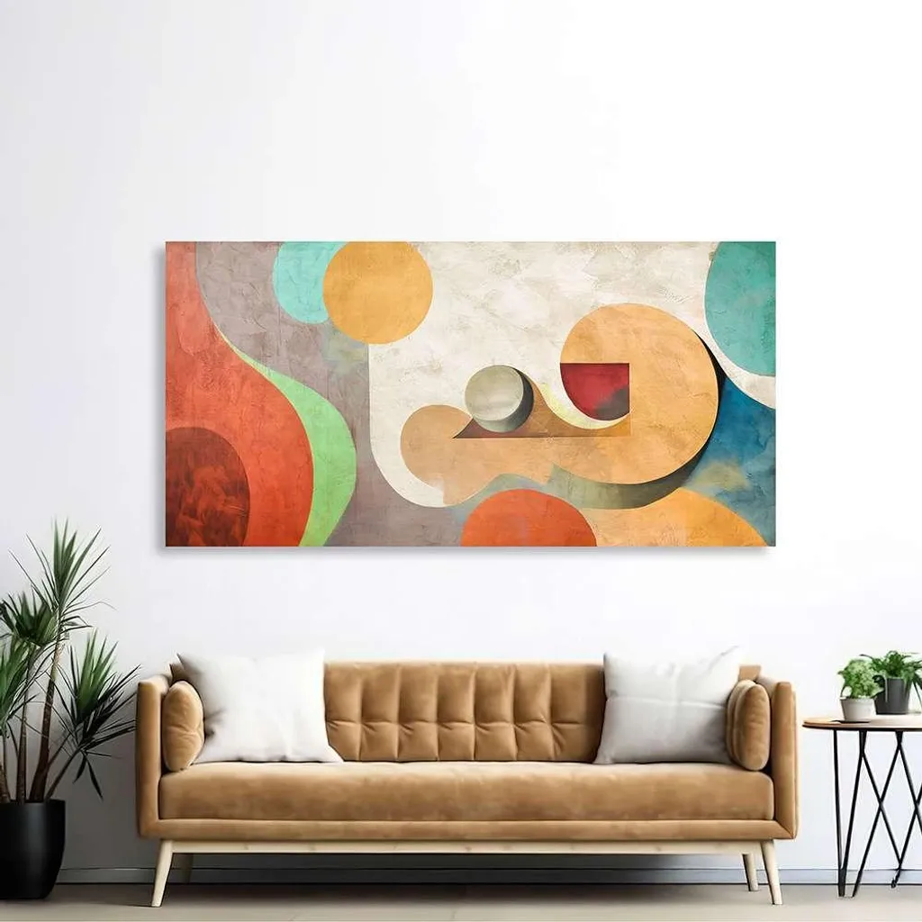 Tableau abstrait Amazonas par Peter Winkel - Toile moderne 70 x 35 cm
