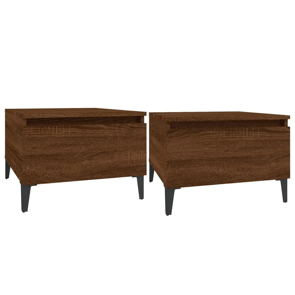 Tavolini da Caffè 2 pz Rovere Marrone 50 cm - Salvaspazio Moderno