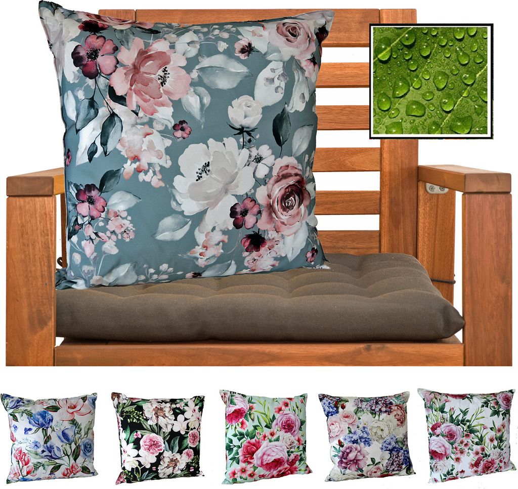 heimtexland ® Outdoor Dekokissen Gefüllt LOTUS EFFEKT Produktbild 