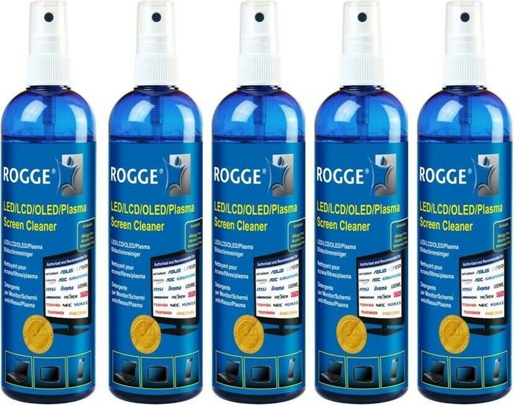 ROGGE 5er Pack LCD-TFT-LED-OLED - 250ml Screen Cleaner Produktbild 