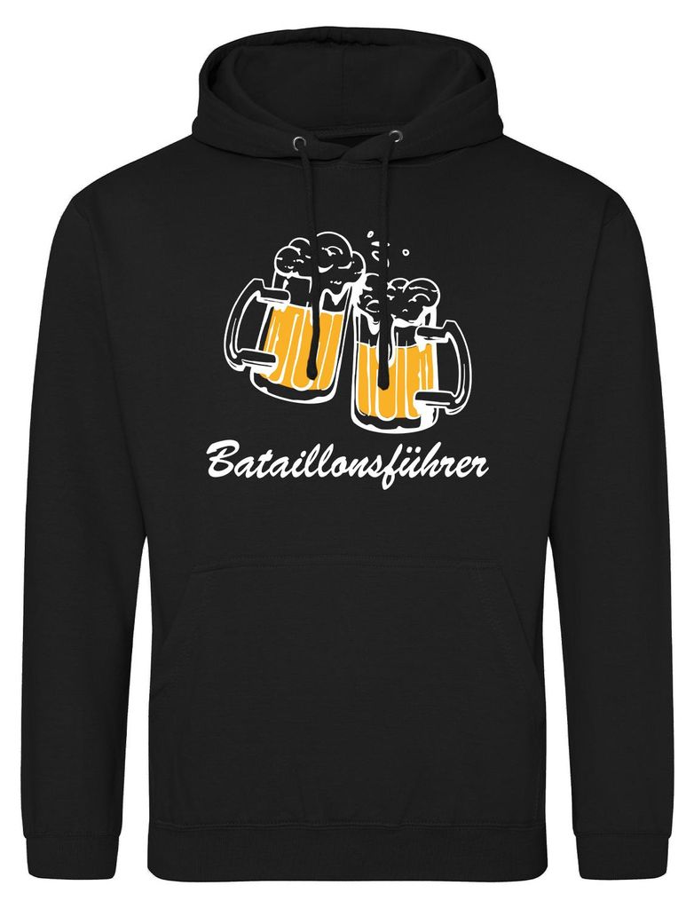 Huuraa Uni Hoodie Bataillonsführer Schützenfest M Deep Black Vegan Sweatshirt Geschenkidee