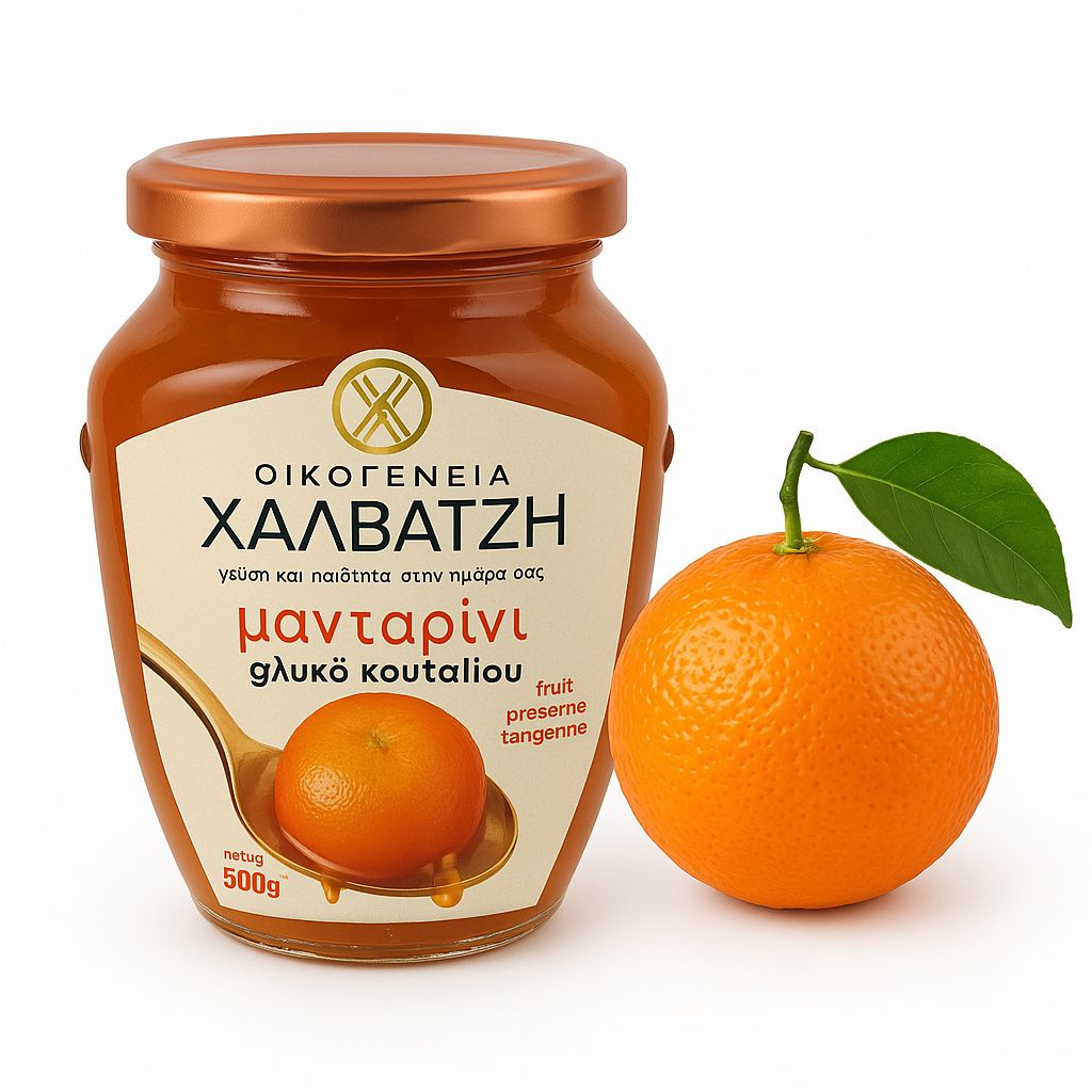 Halvatzis Makedoniki Orangen in Sirup 500 g – Traditionelle griechische Fruchtkonfitüre