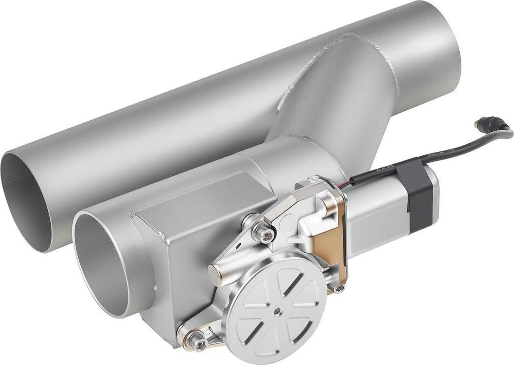 Elektrische Abgasklappe, 63,5 mm, 2-teiliges Universal-Edelstahl-Abgasventil-Kit mit einem Fernbedienungs-Kit, Auslassventil, Y-Rohr, Fernbedienung...