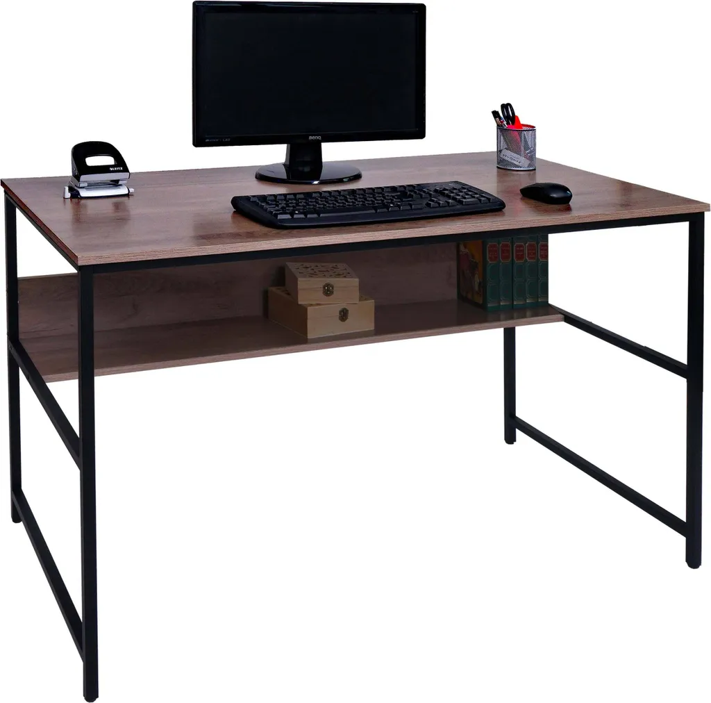 Bureau gain de place HWC-K80 avec tablette et plateau MDF 120x60cm