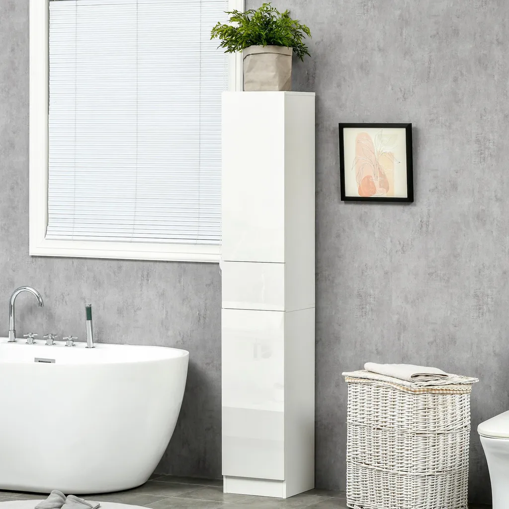 Rangement colonne pour petite salle de bain meuble gain de place blanc