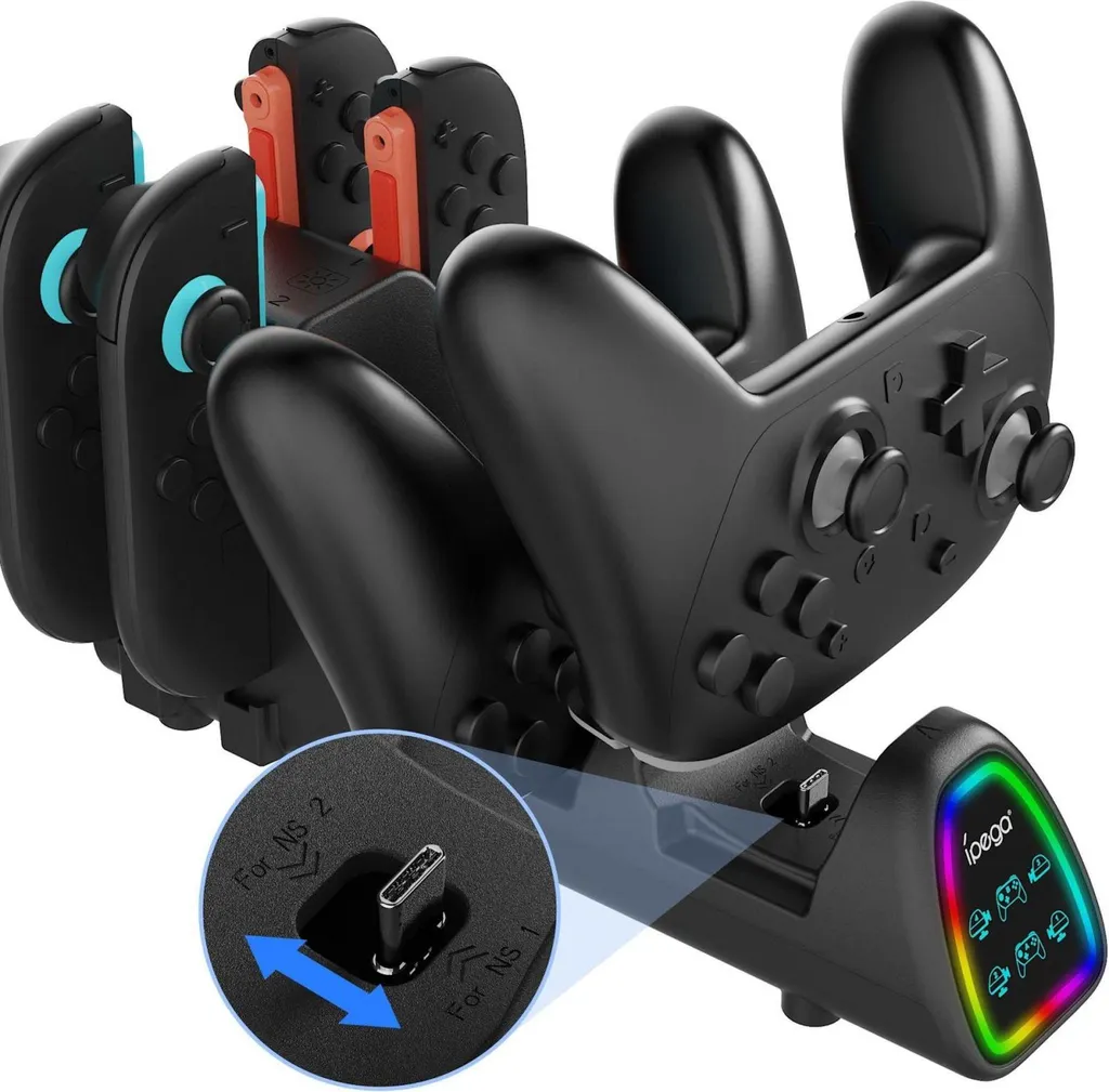 Dock de charge multiple pour accessoires Nintendo Switch 2 et Joy-Con 10 ports - 5
