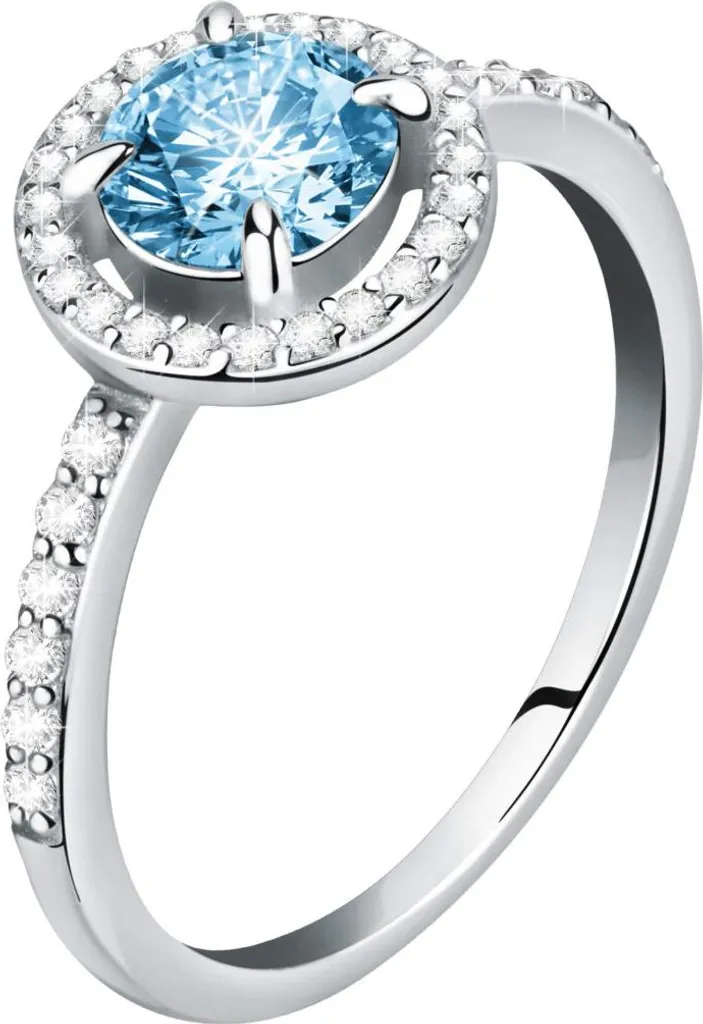 Delicato anello in argento con zirconi blu e cristalli Tesori SAIW9701 - Circonferenza: 58 mm.