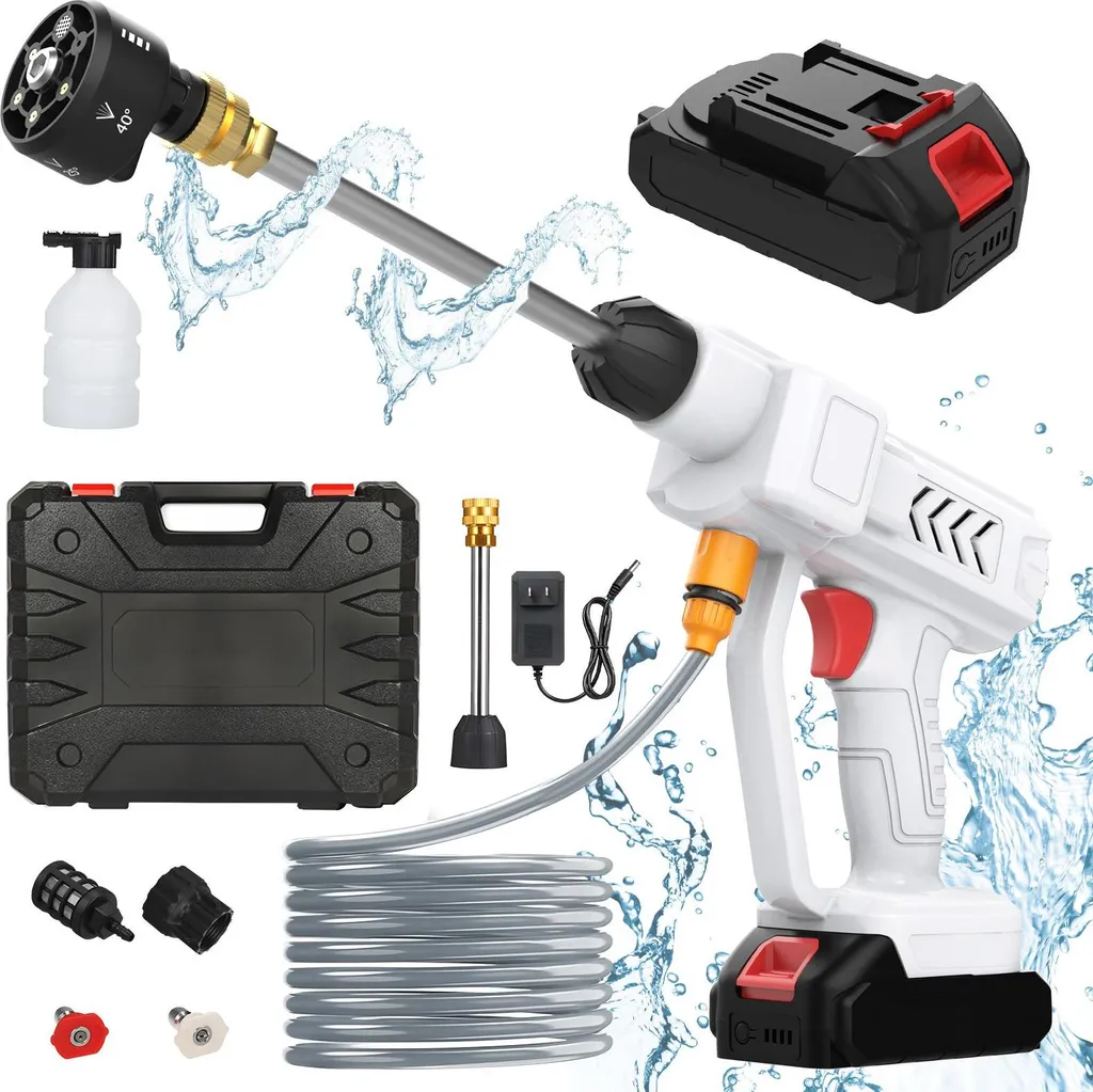 Nettoyeur sans fil 24V 300W buse 6-en-1 et tuyau filtrant pour extérieur