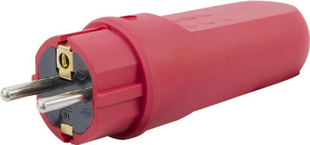 Fiche secteur caoutchouc rouge IP44 anti-éclaboussures REV 0512099555