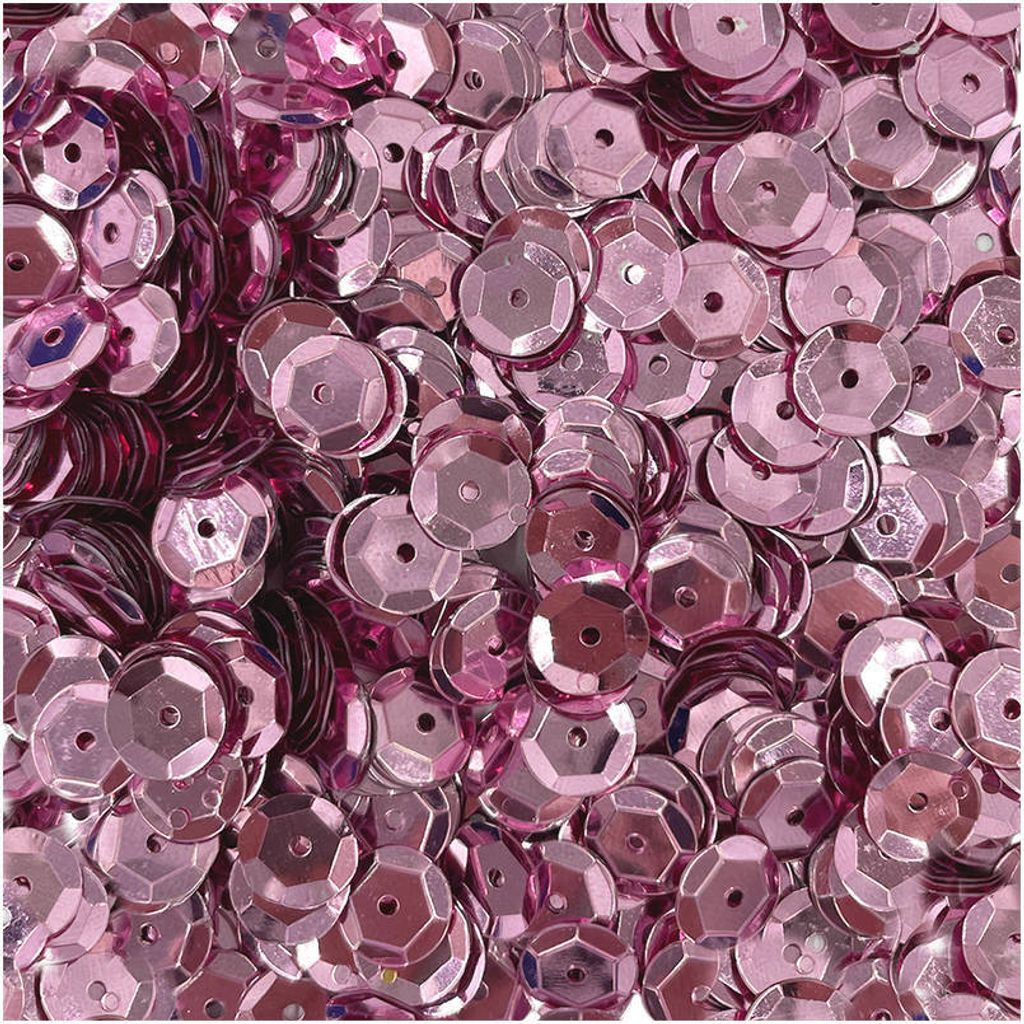 LOVEART SEQUINS für Handwerk Runde Lose metallic Pailletten 9mm/15g, rose