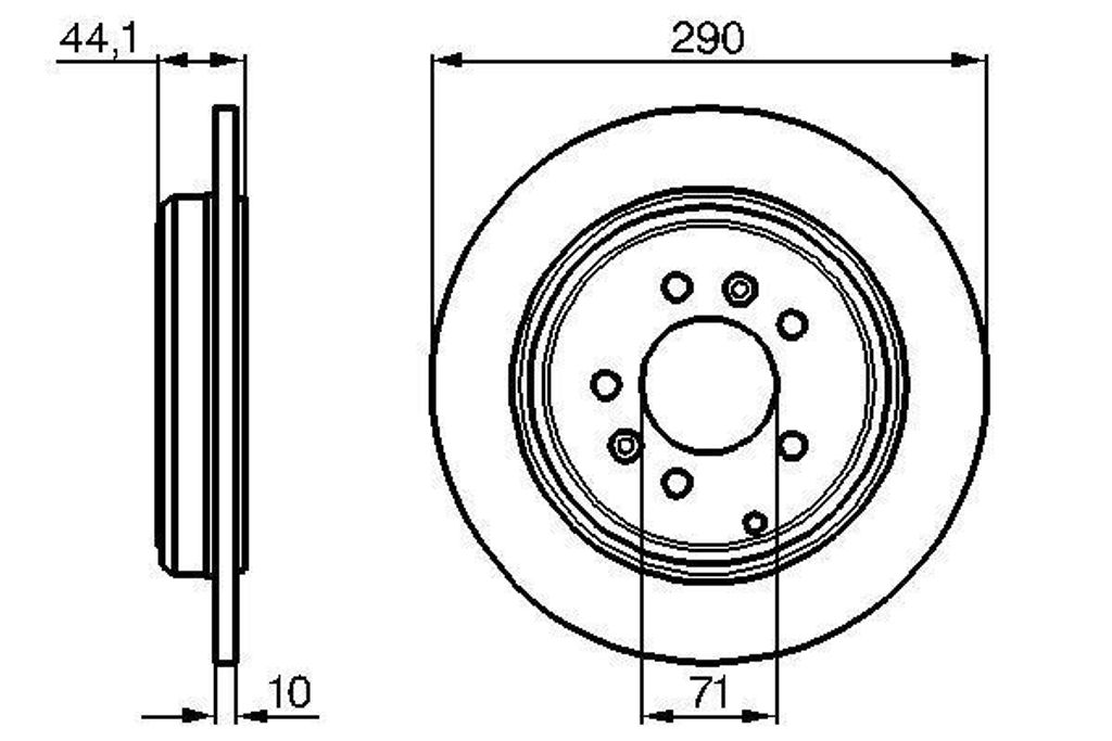 2x BOSCH Bremsscheibe 0 986 478 556 passend für PEUGEOT 605 (6B) 44 1mm 290mm