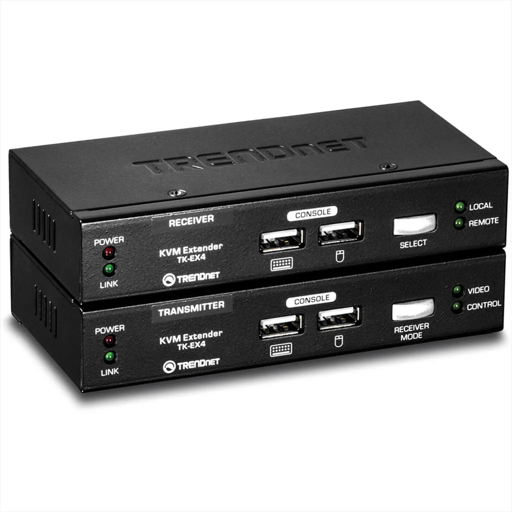 Déportez votre console PC à 100m avec l'Extension KVM TRENDnet TK-EX4