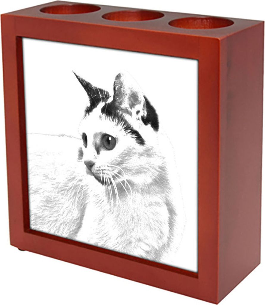 Japanische Bobtail Katze - Stifthalter mit Katze, Schreibtischorganizer mit Aufdruck, personalisierte Schreibtischdekoration von der Marke Art-Dog