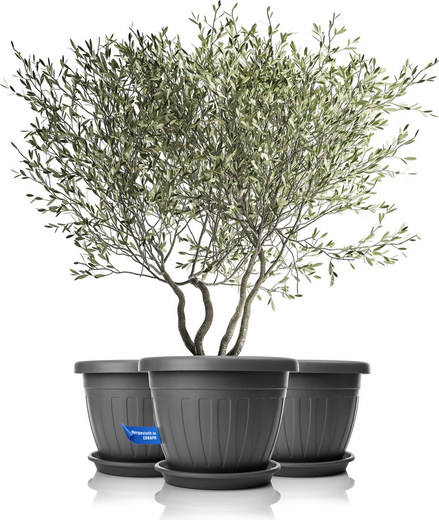 BigDean 3X Blumentopf mit Untersetzer rund ø50xH38 cm Produktbild 