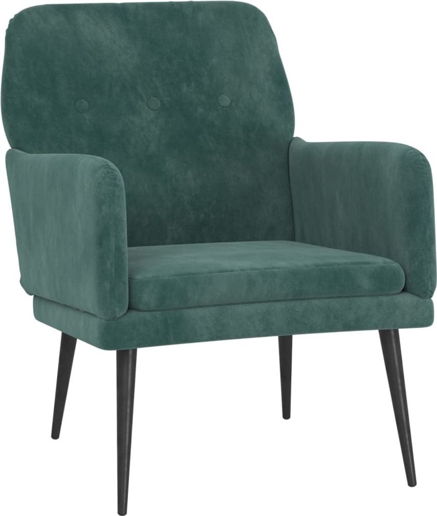 vidaXL Fotel ciemnozielony 62x79x79 cm aksamitny Zdjęcie produktu 