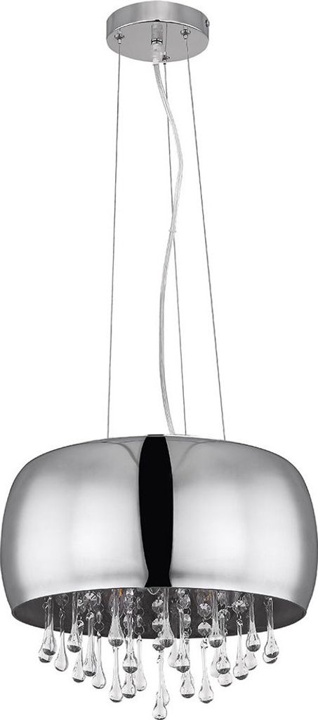 Hängeleuchte, verchromt, Glas rauchfarben, H 120 cm