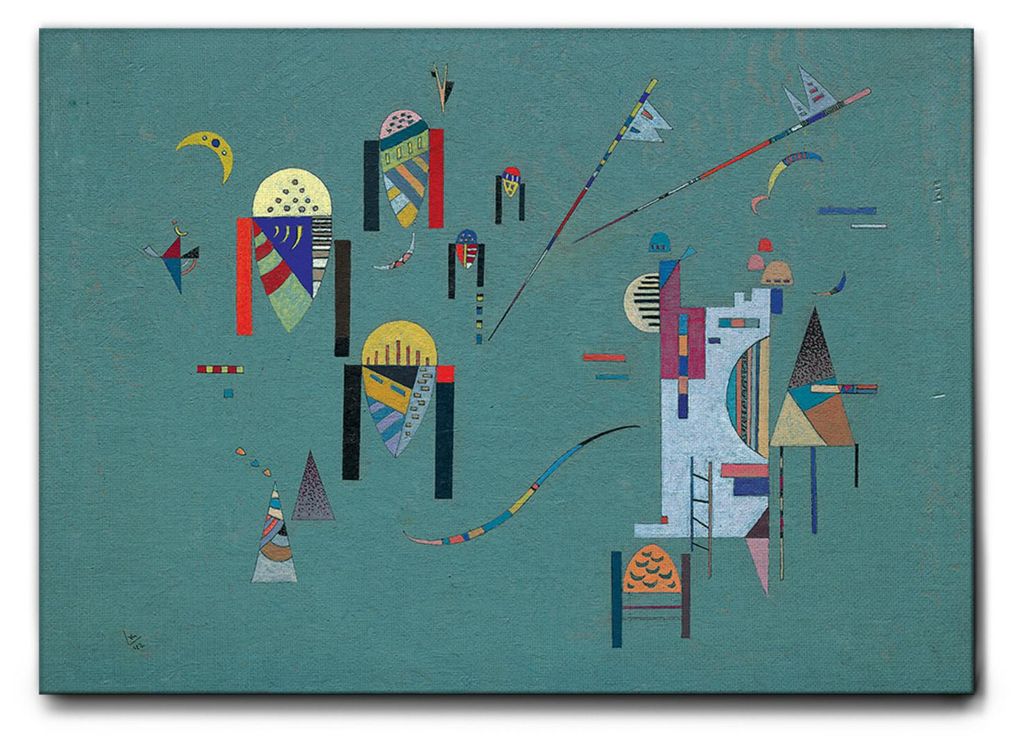 Giallobus - Vertikale Akzente - Vassily Kandinsky - 140L x 100B cm - Bild - Leinwand mit Standardrahmen