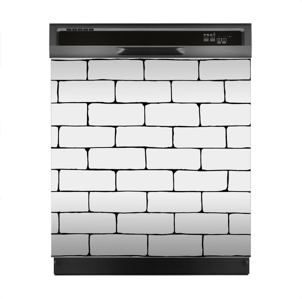 Magnete Dekorative 60x60 cm Küche Magnetmatte Spülmaschine - weißer Backstein Ziegel
