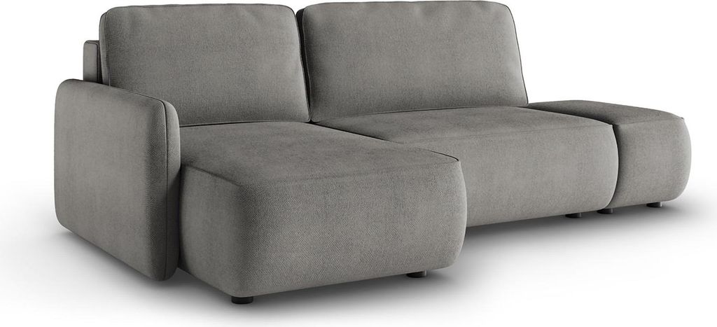 Rezzo - Schlafsofa mit Ottomane, 229x148 cm Grau, Stauraum