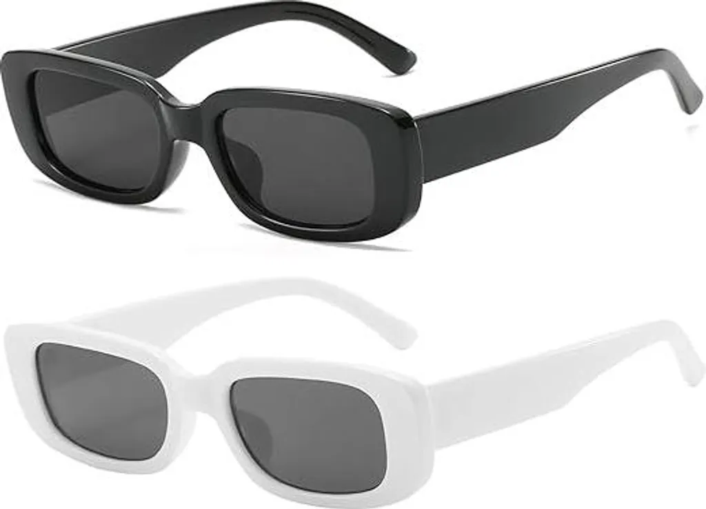 2x Occhiali da Sole OSAGAMA Rettangolari - UV400 Black & White