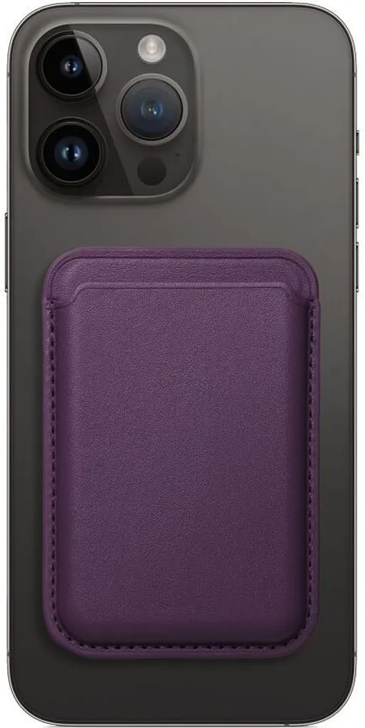 Viaggia Leggero: Portafoglio Pelle MagSafe iPhone Viola Scuro
