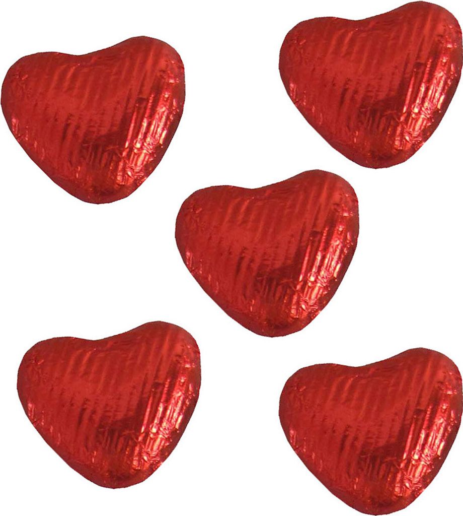 200er SET Choco-Herzchen rot, lose 5 g / Schokolade Herz / Produktbild 