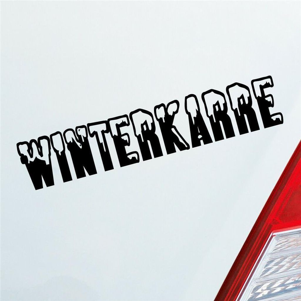 Auto Aufkleber Winterkarre Tuning 15x3 cm Schwarz Glanz Sticker Heckscheibenaufkleber