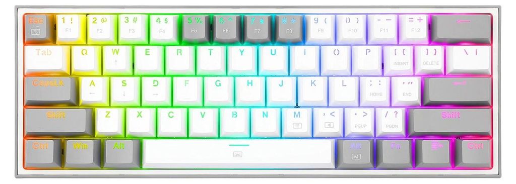 REDRAGON K617-RGB Fizz RGB White/Grey, Kabelgebunden, USB, Produktbild 